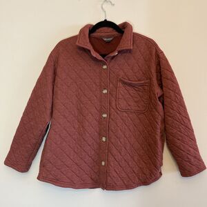Eddie Bauer Dusty Red Womens Sz M Button Up Adventure Outlooker Shirt Jacket